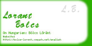 lorant bolcs business card